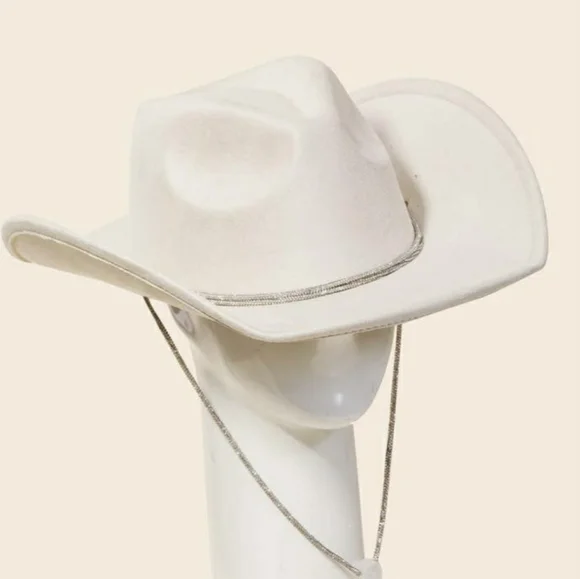COPY - Off White Rhinestone Cowgirl Hat - Picture 1 of 1